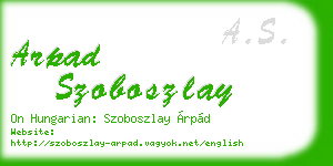 arpad szoboszlay business card