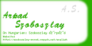 arpad szoboszlay business card